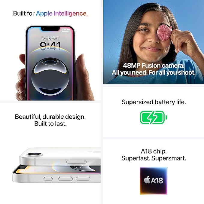 Apple iPhone 16E 128GB Black Pristine (Refurbished)