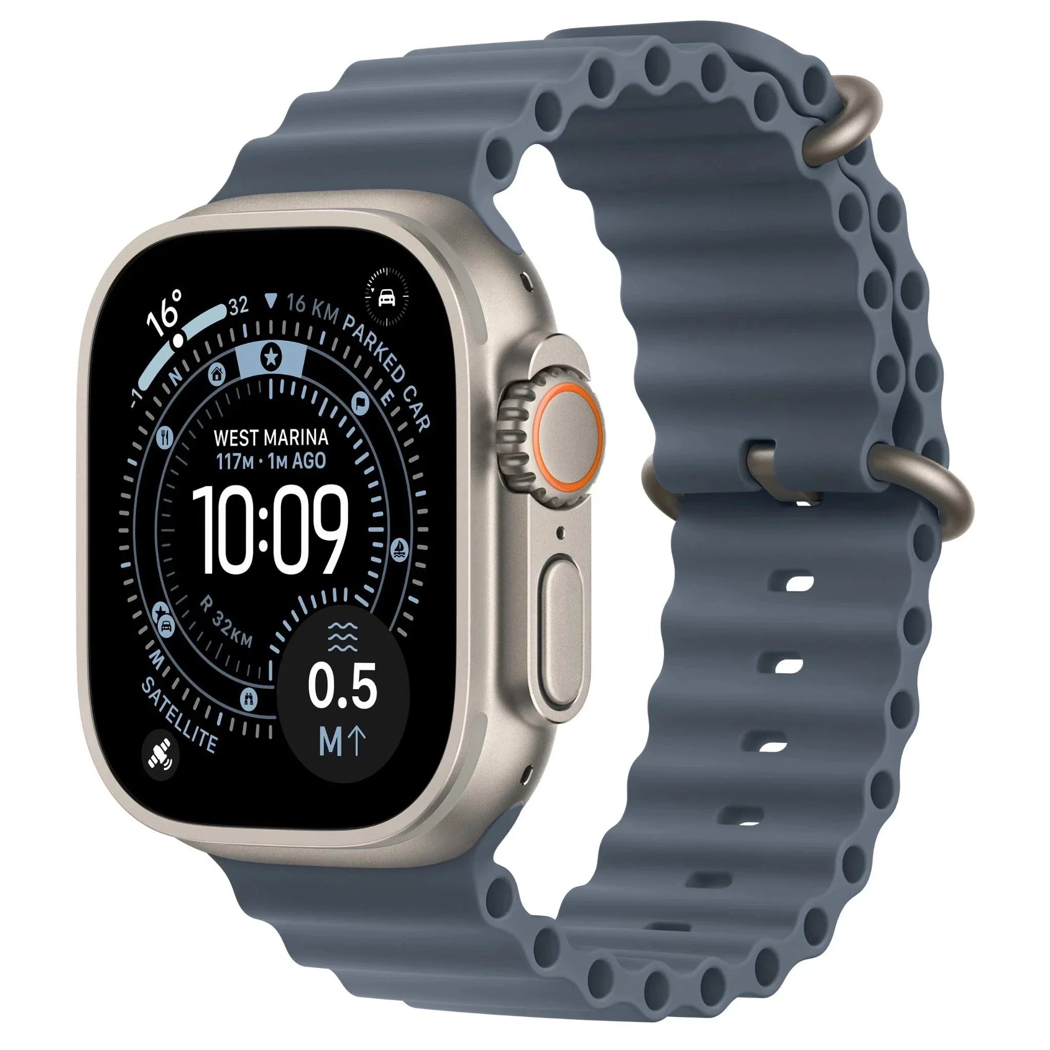 Apple Watch Ultra 3 49mm GPS + Cellular Titanium Smartwatch, Natural Titanium, Black Titanium - 100% Battery - Pristine - Refurbished (Copy) Apple
