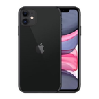 Pre-owned refurbished Black iPhone 11 64GB – rear and side shown