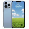 Refurbished iPhone 13 Pro Max 128GB Blue – front view with screen on