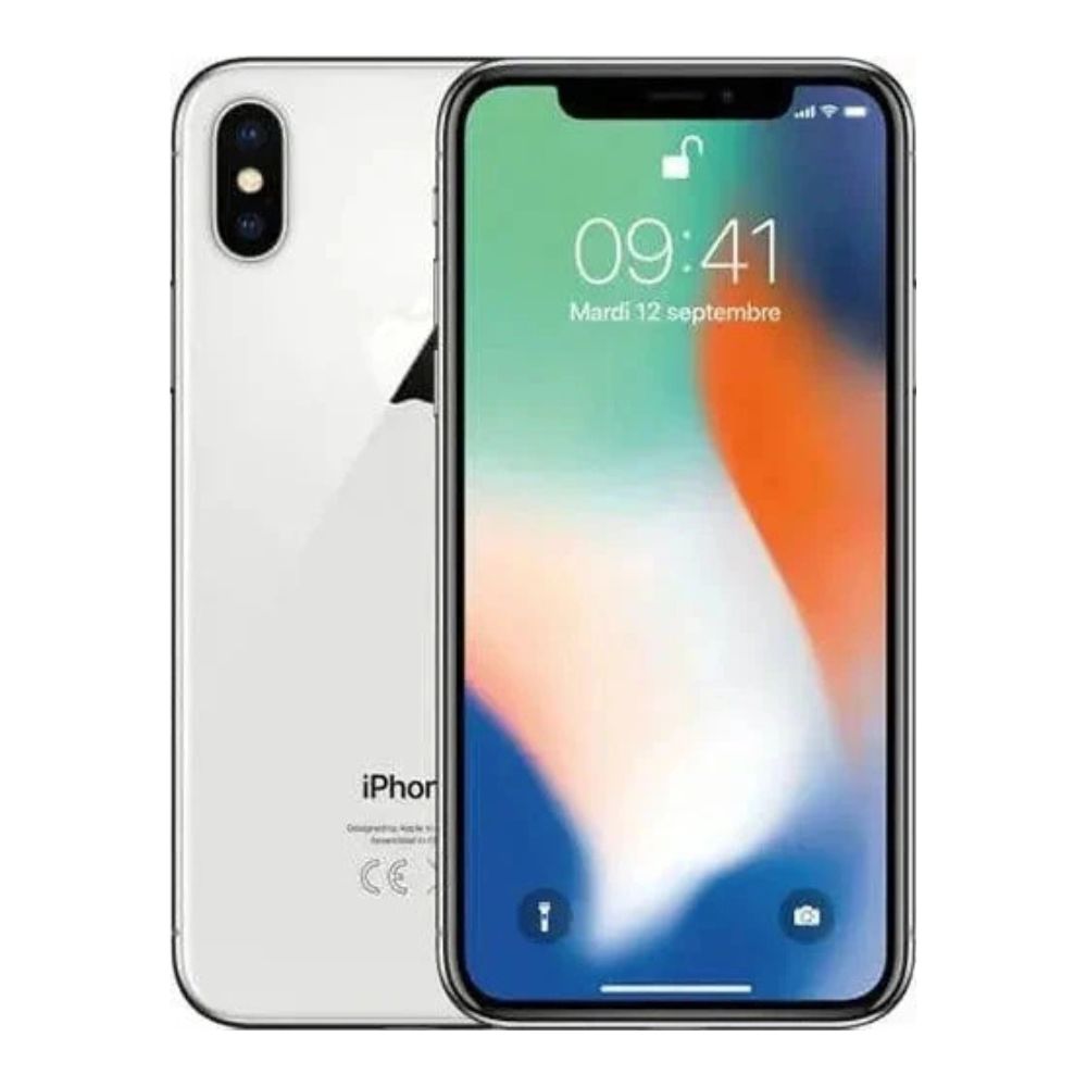 Refurbished iPhone X 256 GB – rear and side view, metal finish visible