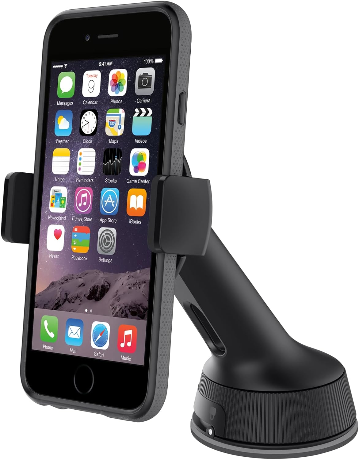 Belkin universal car mount holding smartphone inside car