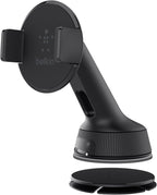 Belkin universal mount with phone front view and car interior