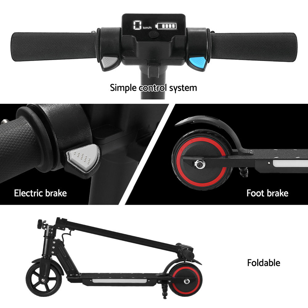 Electric Scooter 130W 16KM/H LED Light Folding Portable Riding Commuter Black (Copy) Tristar Online
