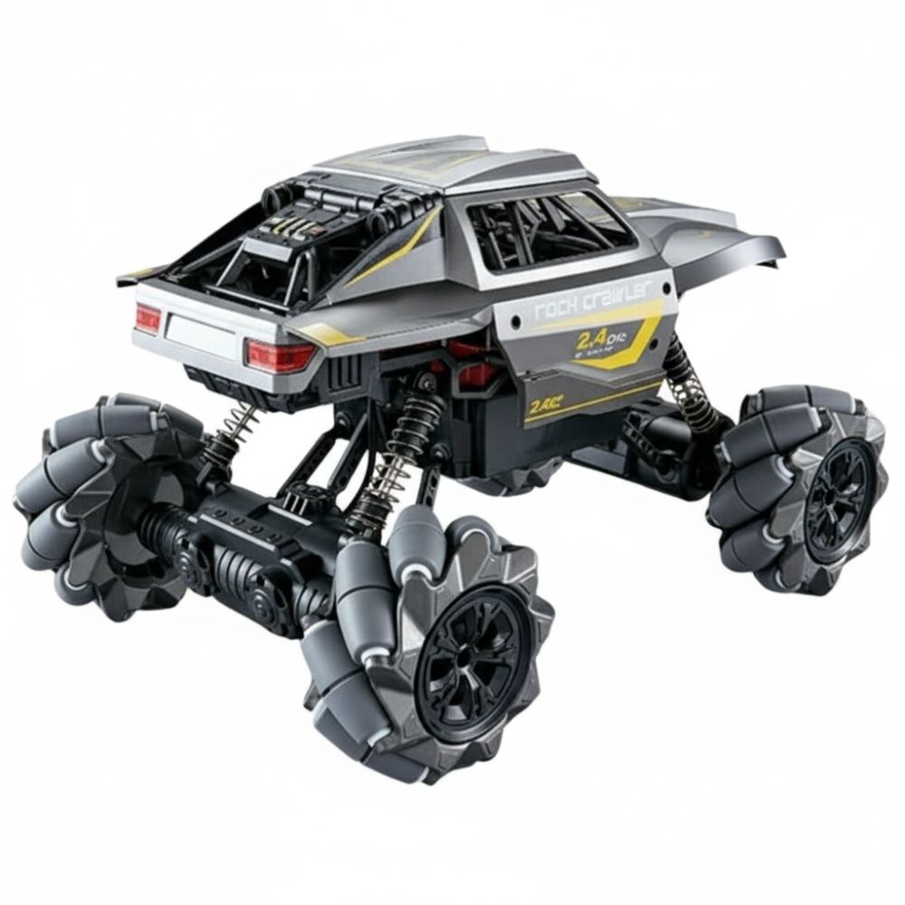 RC off-road car displayed from left side showing large tyres and sporty body