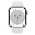 Apple Watch Series 8 GPS, 45mm Silver Aluminium Case with S/M White Sport Band ( Refurbished Grade - C )