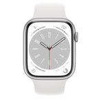 Apple Watch Series 8 GPS + Cellular, 45mm Silver Aluminium Case with S/M White Sport Band - Pristine - Refurbished Apple