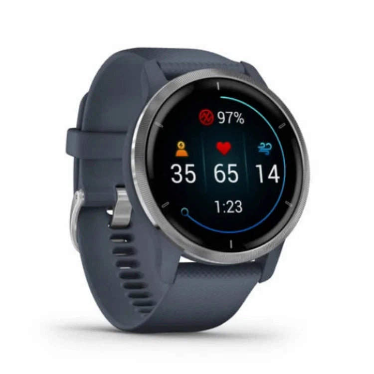 Garmin Venu 2 GPS Smartwatch 45mm - Granite Blue, Black - Acceptable - Refurbished Garmin