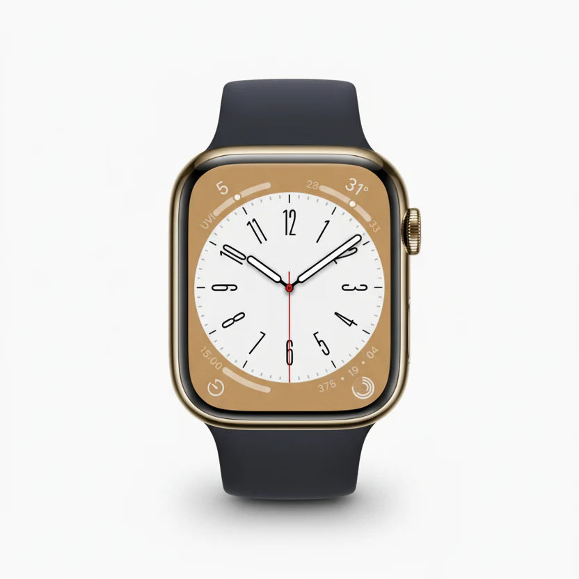 Apple Watch Series 8 41mm Gold Stainless Steel Case Starlight Sport Band GPS + Cellular 32GB Smartwatch