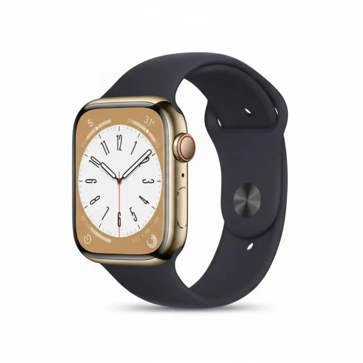 Apple Watch Series 8 41mm Gold Stainless Steel Case Starlight Sport Band GPS + Cellular 32GB Smartwatch