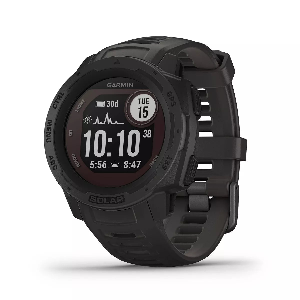 Garmin Instinct Solar GPS Multi Sport Watch - Black (Refurbished Grade-C)