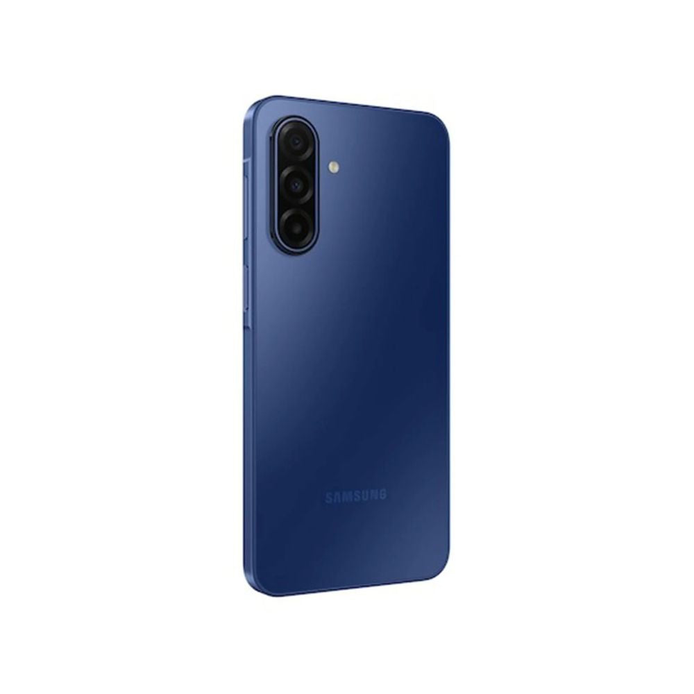 Front/top view of Galaxy A17 5G blue showing full screen and body design