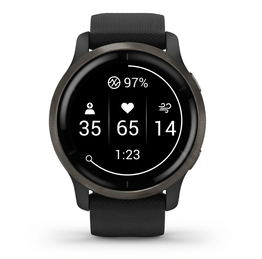 Garmin Venu 2 GPS Smartwatch 45mm - Granite Blue, Black - Acceptable - Refurbished Garmin