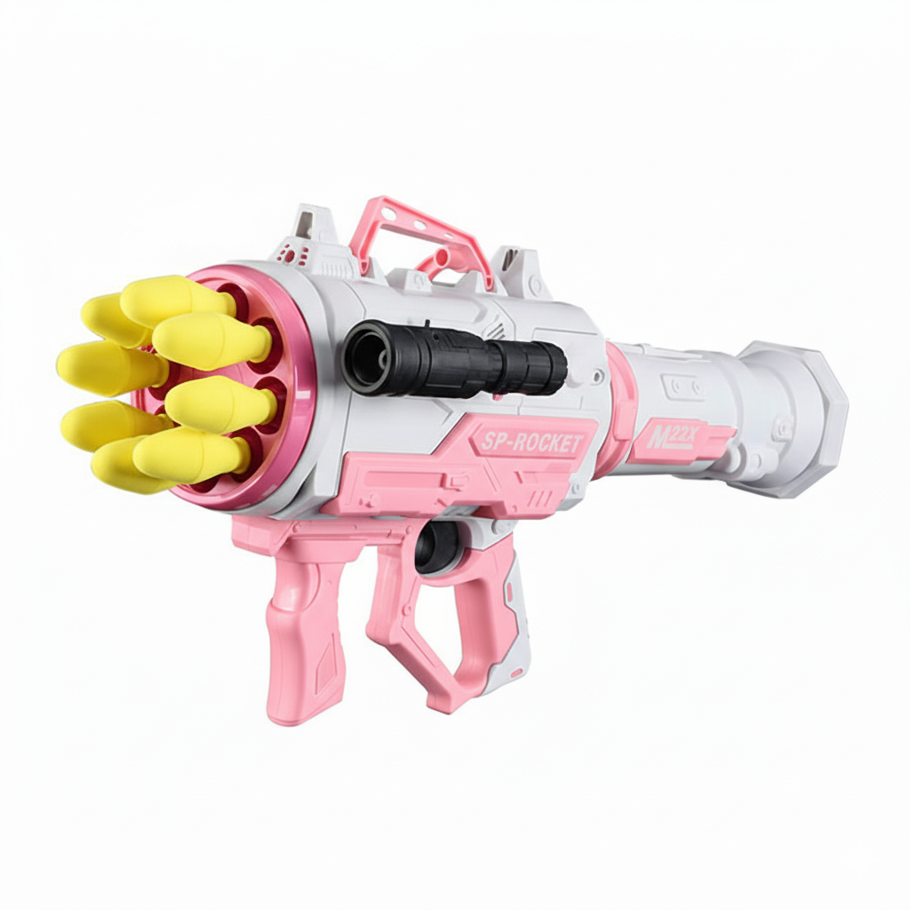 Electronic Toy Gun with Realistic Sound and Light Effects - Soft Bullet Bazooka Rocket Launcher