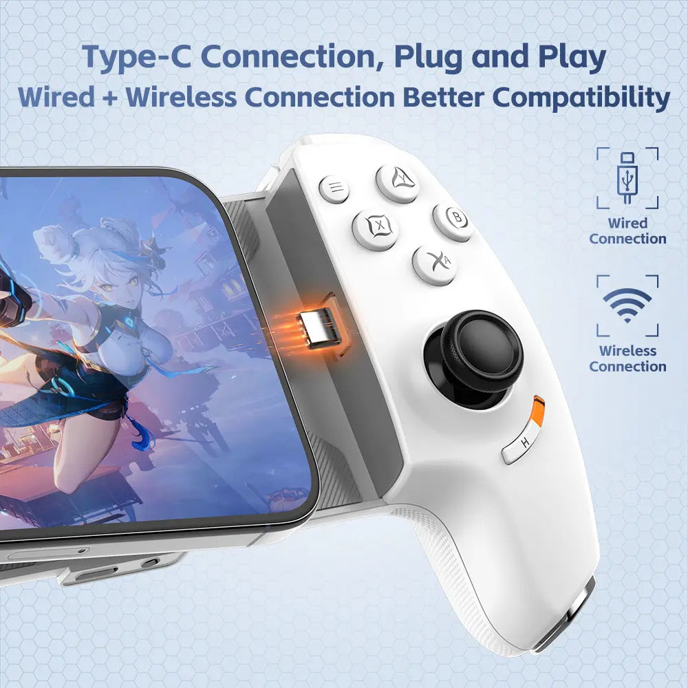 Gamwing AoBing Max Mobile Phone Game Controller Gamepad Joystick Type-C Wired & BT Compatible with Android, iOS, PC, Switch