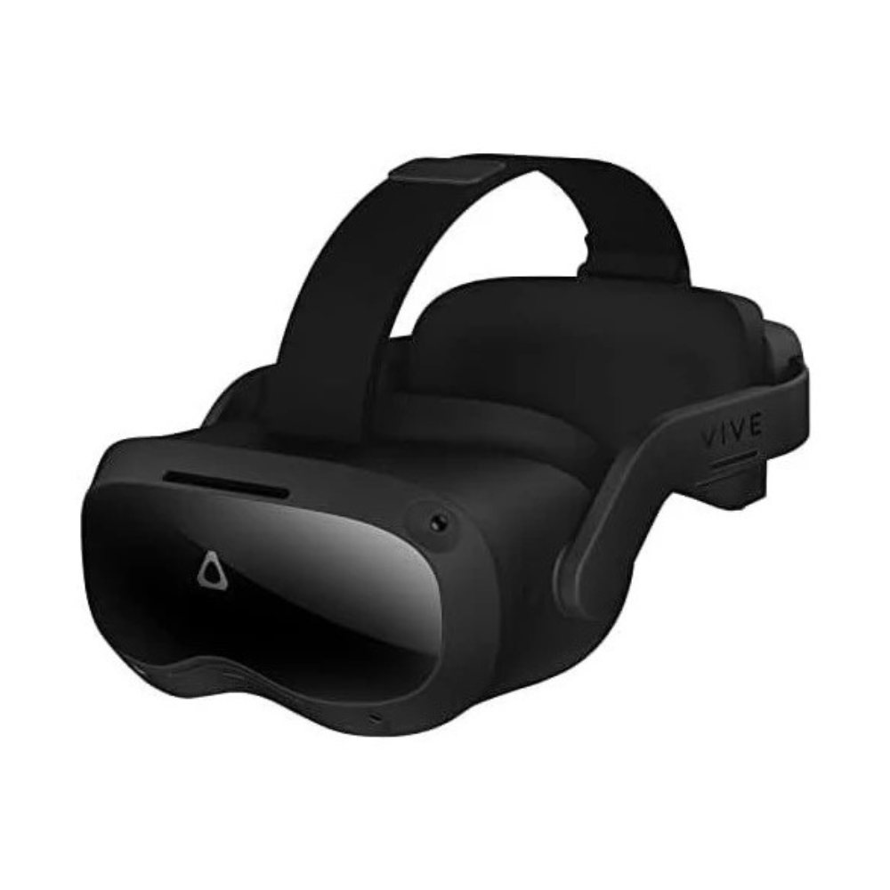 Front view of Vive Focus 3 headset showing visor, head strap and face cushion