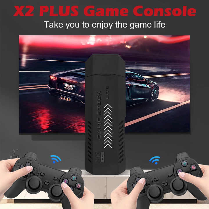 X2 Game Stick 4K GD10 Plus YE Retro Video Gaming Console HD 64GB 30000 Mini Classic Gaming Console  - Open Never Used