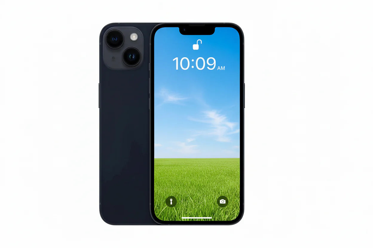 Apple iPhone 14 - 128GB / 256GB / 512GB - Midnight, Starlight, (PRODUCT)RED, Blue, Purple, Yellow With 100% battery - Pristine - Refurbished Apple