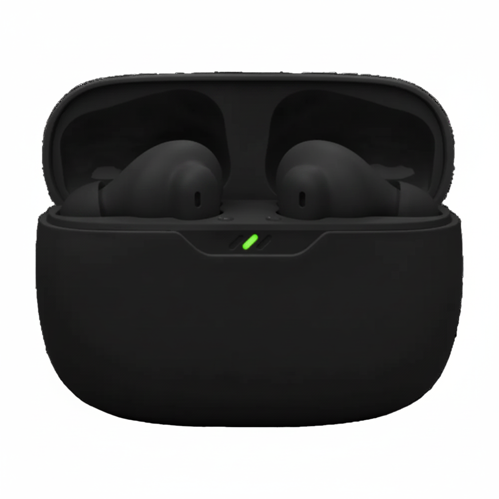 Pair of black JBL Wave Beam 2 True Wireless Earbuds 