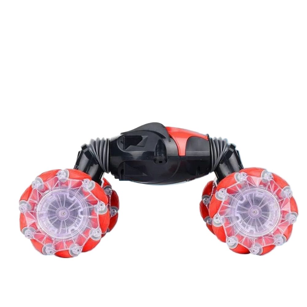 RC car displayed upright with lights shining and body shape visible