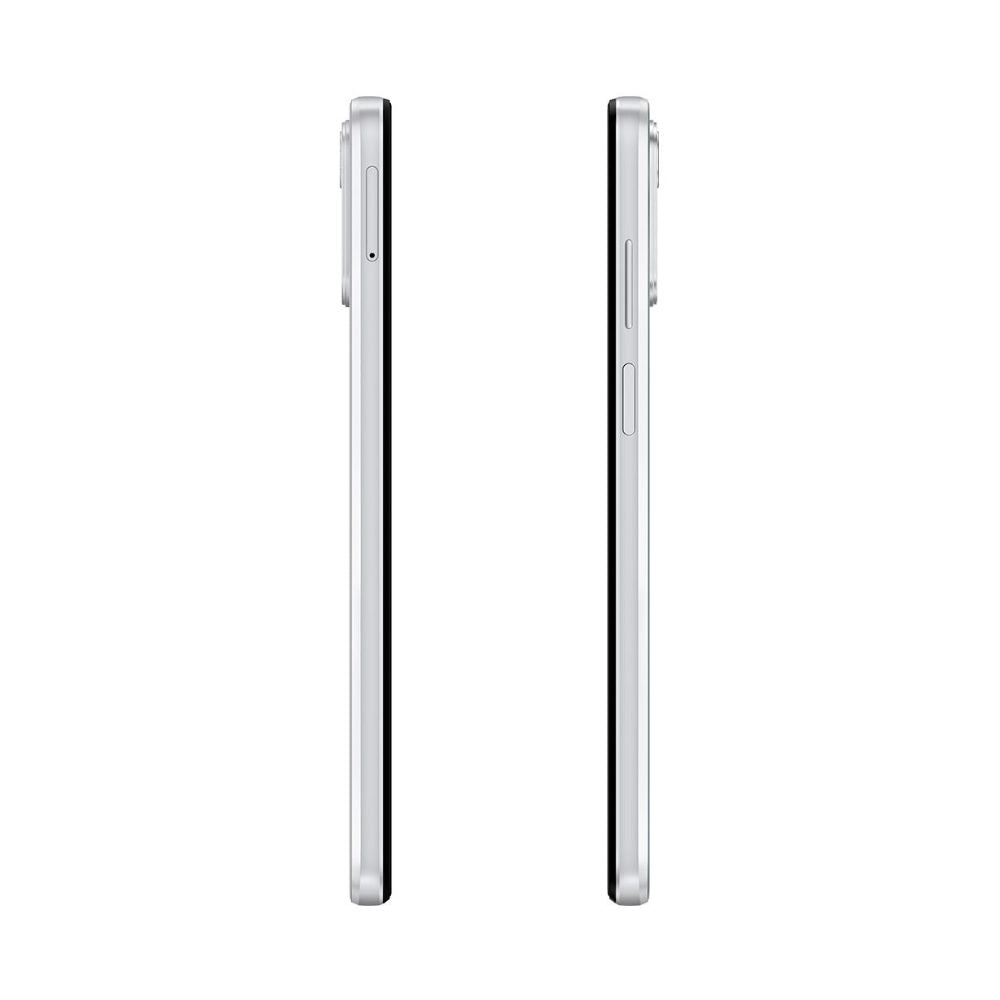 Motorola E32 misty silver phone showing full body