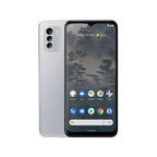 Nokia G60 5G ice grey shown front view with full display