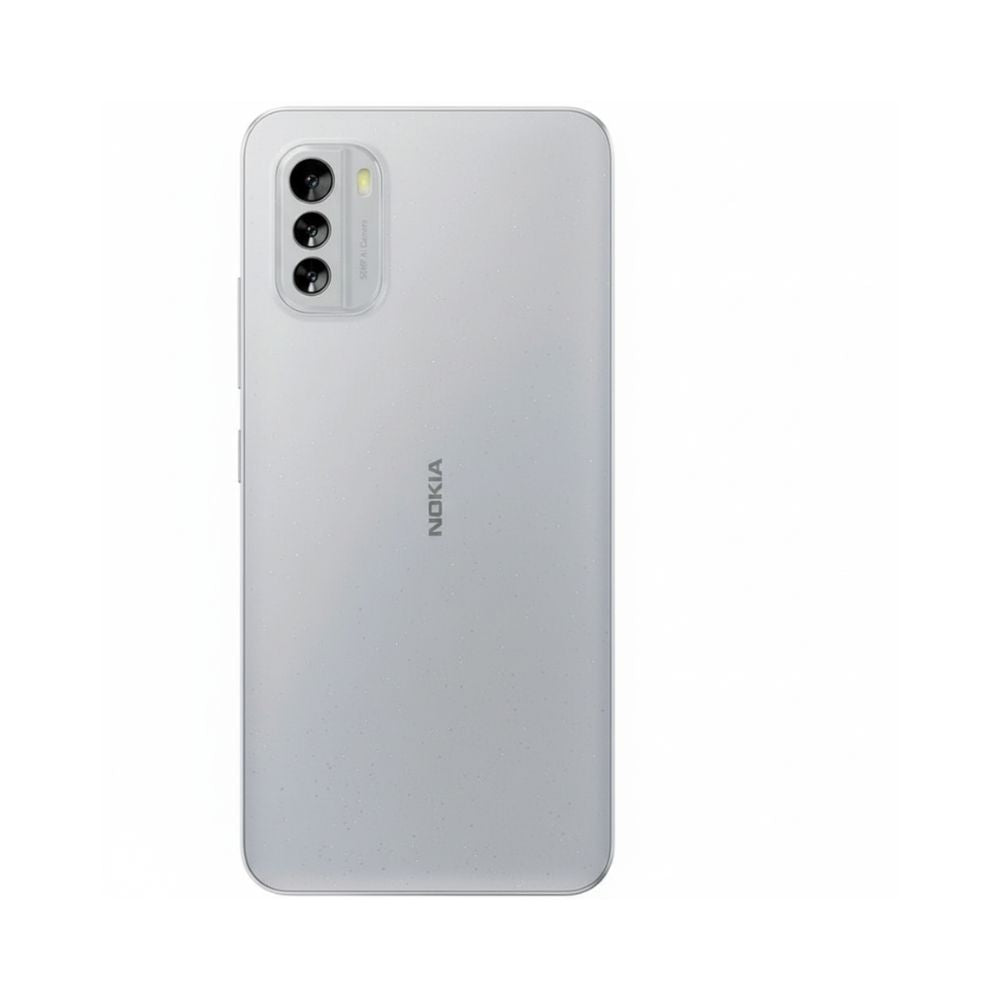 Top-view of Nokia G60 5G ice grey showing full design