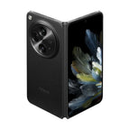 Front view of OPPO Find N3 black fully open showing large AMOLED screen