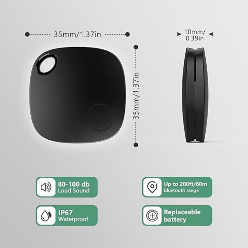 Tristar Air Tag With Bluetooth - Item Finder 2 Pack - Black