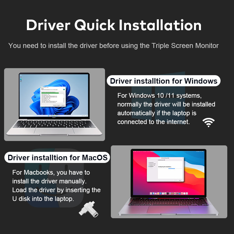 Trion 14-inch 360° trifold portable monitor 1200P IPS FHD Laptop Screen Extender - Grey (AU Version)