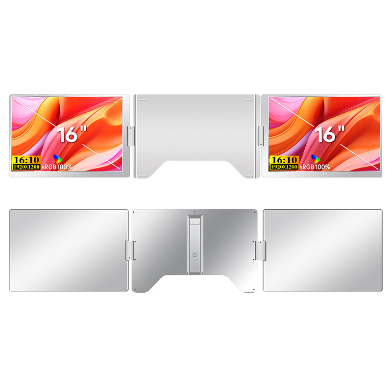 16 inch Trifold Portable Monitor 1080P IPS FHD Laptop Screen Extender For Laptop - Space Grey (AU Version)