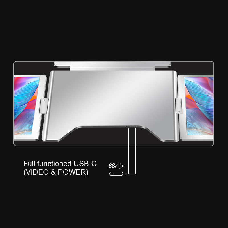 Trion 15.6" FHD Portable Monitor Quad Screen Triple Display Screen Extender for Laptops (Win10+, Mac M1/M2/M3) (AU Warranty)