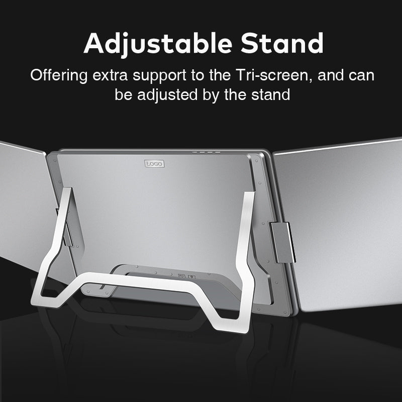 16 inch Trifold Portable Monitor 1080P IPS FHD Laptop Screen Extender For Laptop - Space Grey (AU Version) Trion
