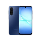 Blue Samsung Galaxy A17 5G shown front view with full screen visible