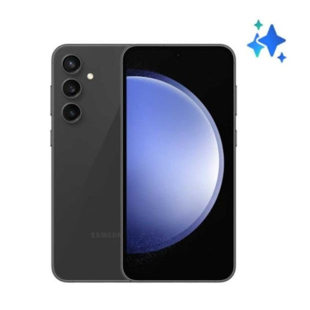 Graphite S23 FE shown front view with AMOLED display and frame visible