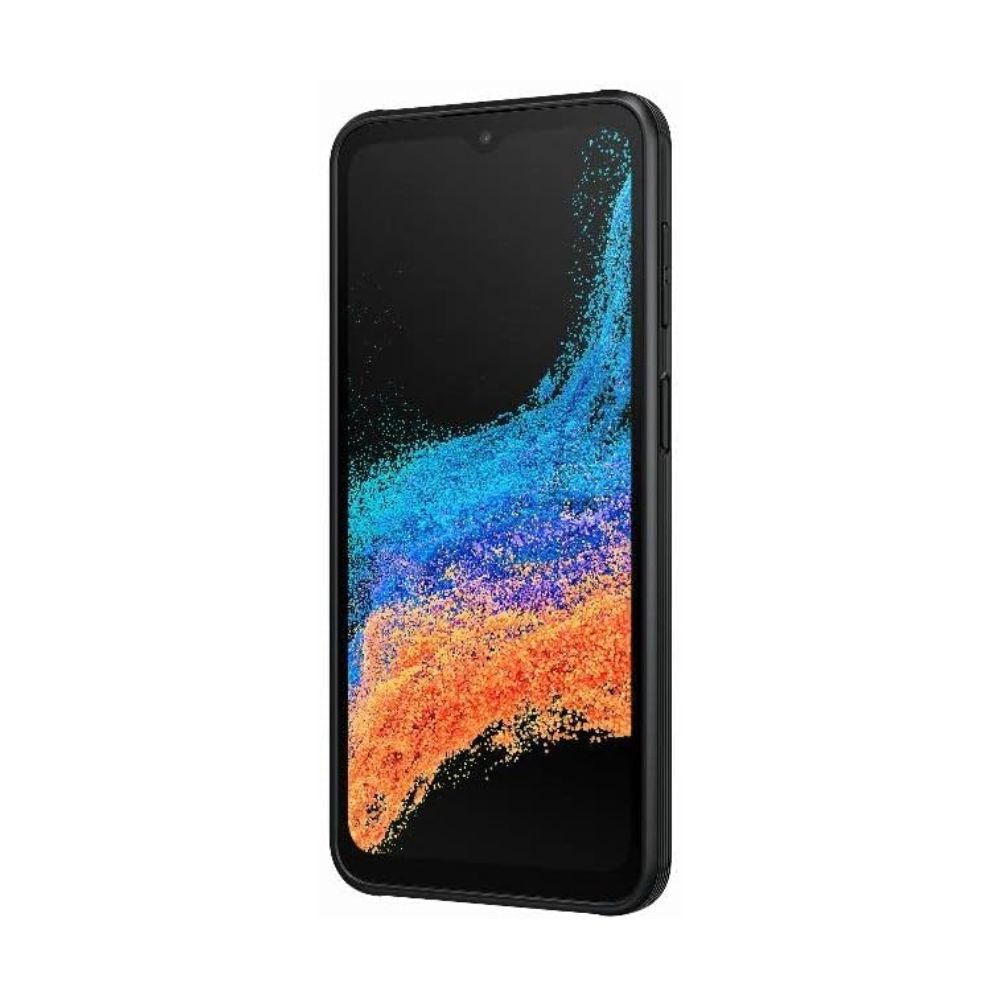 Black rugged Galaxy Xcover 6 Pro 5G shown on plain background