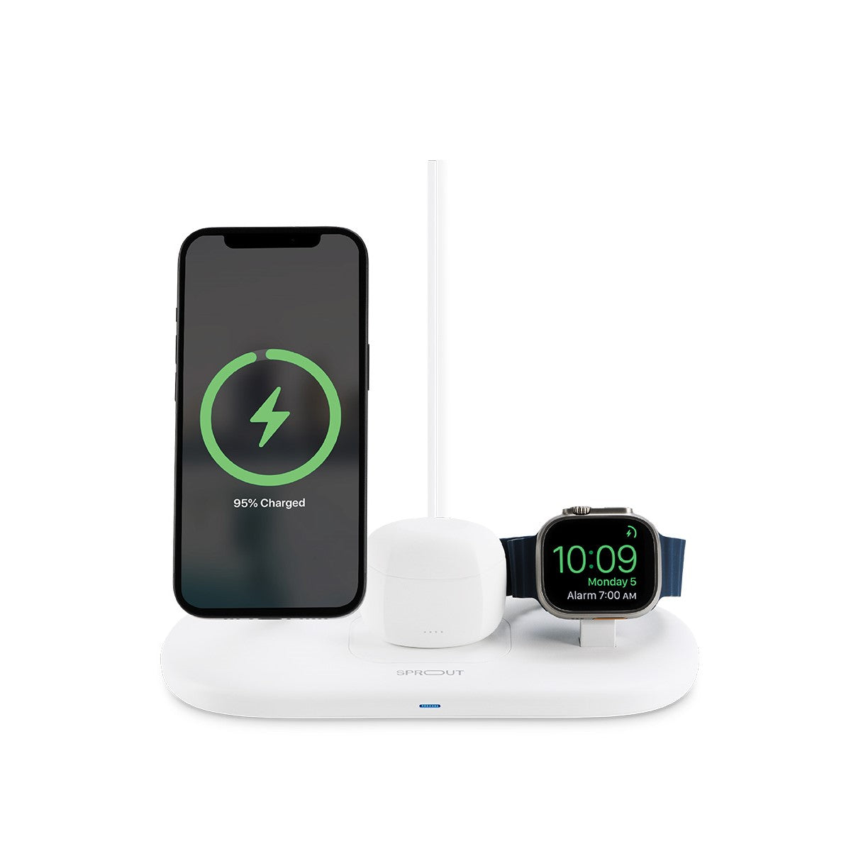 Sprout Qi2 Magnetic 3-in-1 Wireless Charger White ( AU Version )
