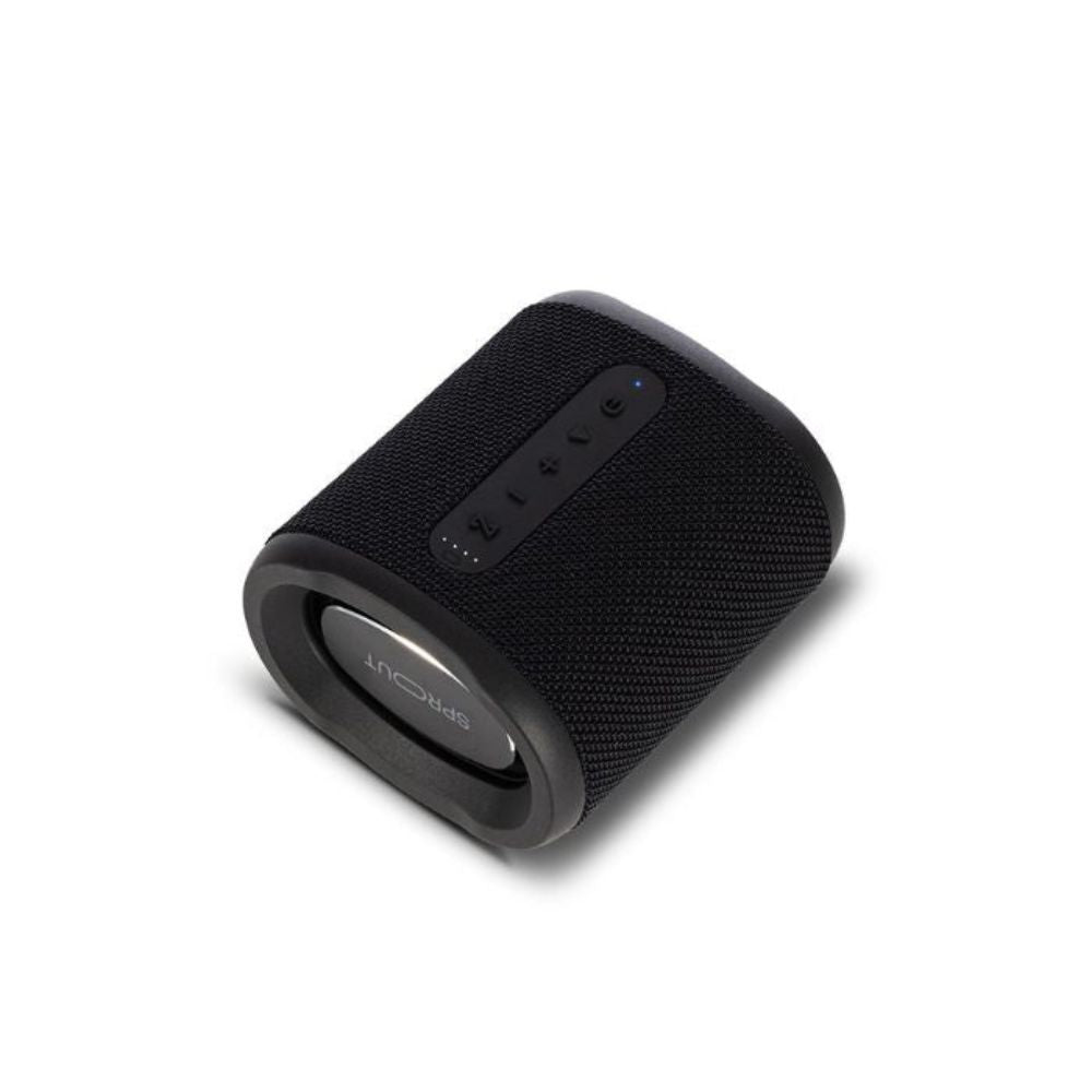 Sprout Soundwave Lite speaker angled on table with neutral background