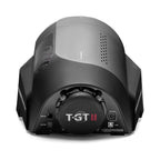 Black racing wheel with pedal board