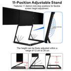 Trion Quad Monitor 15.6" Portable T Shape Laptop Screen Extender, Triple Full HD IPS 1920x1080, USB-C and Thunderbolt Compatible, for Remote Work, Trading, and Multitasking