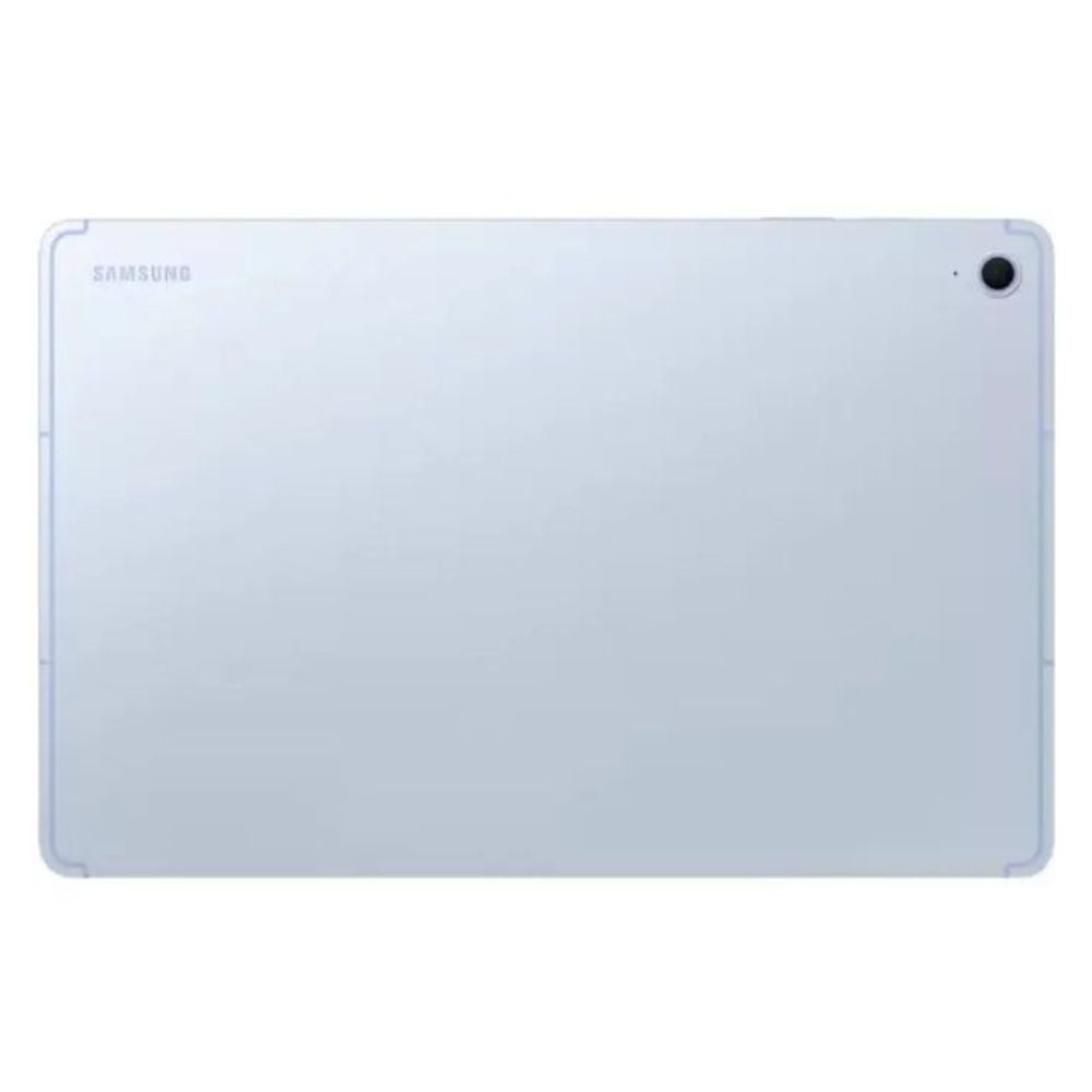 Blue Samsung Galaxy Tab S10 FE tablet on white background