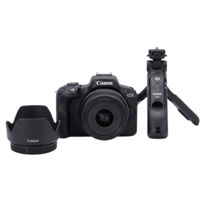 Canon EOS R50 Creator Bundle with Lens, Grip & Mic – Black