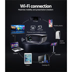 Devanti Portable Mini Video Projector 1080P Wifi Home Theater HDMI - White