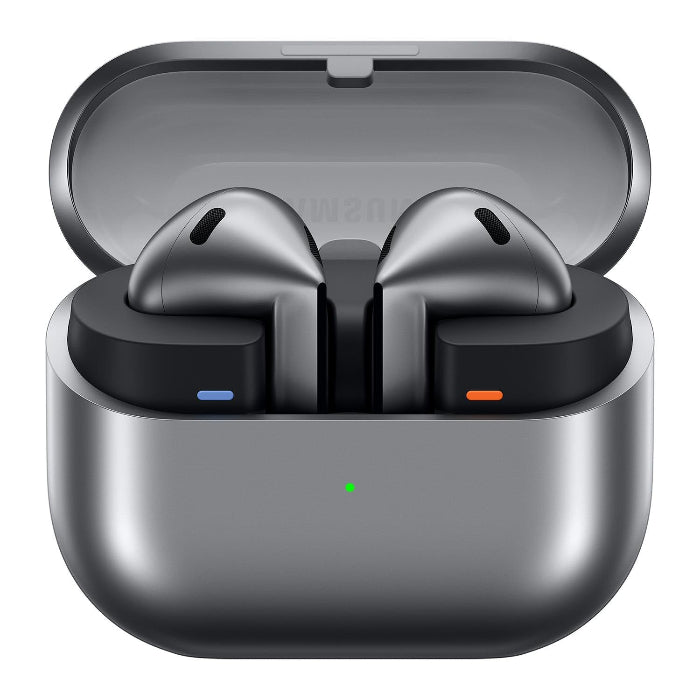 True wireless earbuds in a charging case on a white background