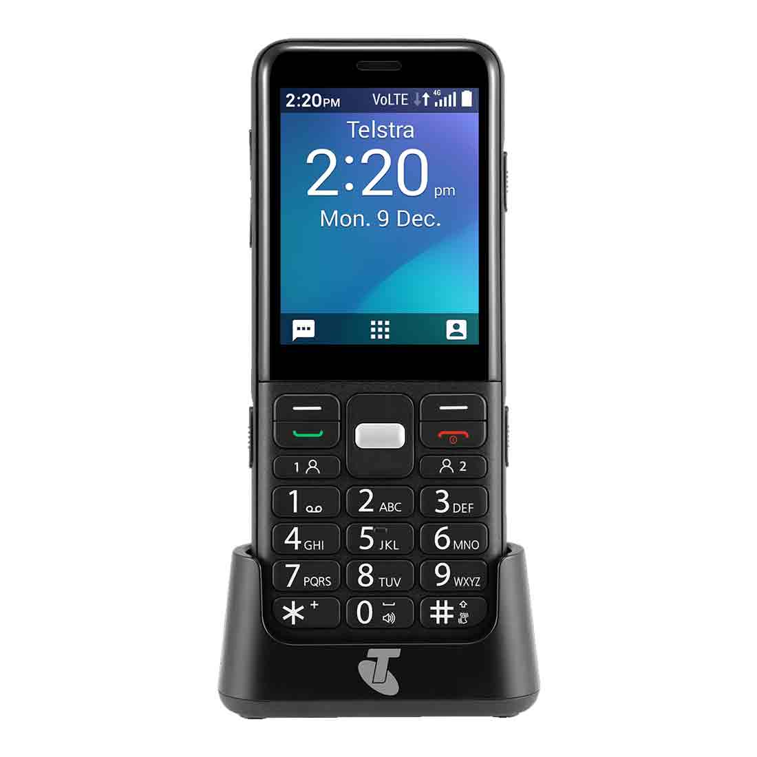 Refurbished ZTE Easycall 5 4GX Black – full device on neutral background