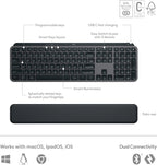 Logitech MX Keys S Combo - Performance Wireless Keyboard and Mouse with Palm Rest, Customizable Illumination, Fast Scrolling, Bluetooth, USB C, for Windows, Linux, Chrome, Mac