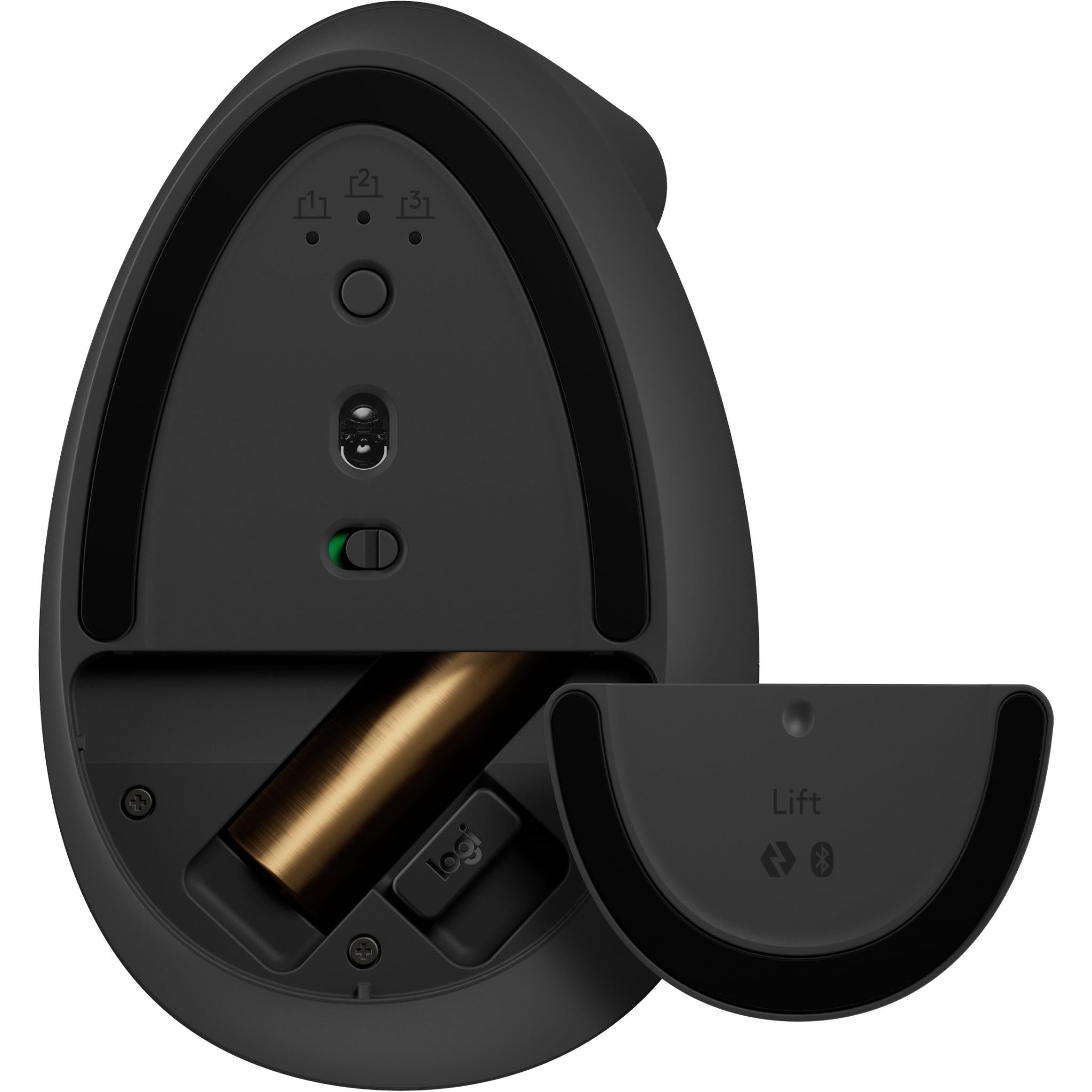 Logitech Lift Vertical Ergonomic Mouse, Wireless, Bluetooth or Logi Bolt USB receiver, Quiet clicks, 4 buttons, compatible with Windows/MacOS/iPadOS, Laptop, PC - Graphite