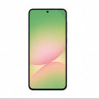 Galaxy A56 5G Awesome Olive front and back side by side showing display and color finish

