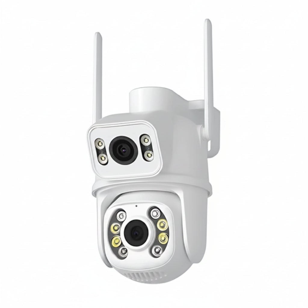 Dual Lens Outdoor PTZ WiFi Security Camera 1080P/4MP Auto Tracking Night Vision IP66 Waterproof