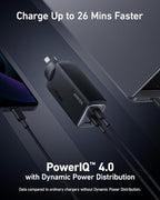 Anker 737 GaNPrime 120W 3-Port USB-C + USB-A Wall Charger (Compact High-Power) – Black ANKER